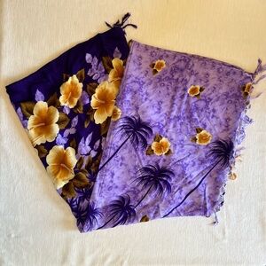 NWOT Hibiscus and Palm Tree Sarong Wrap